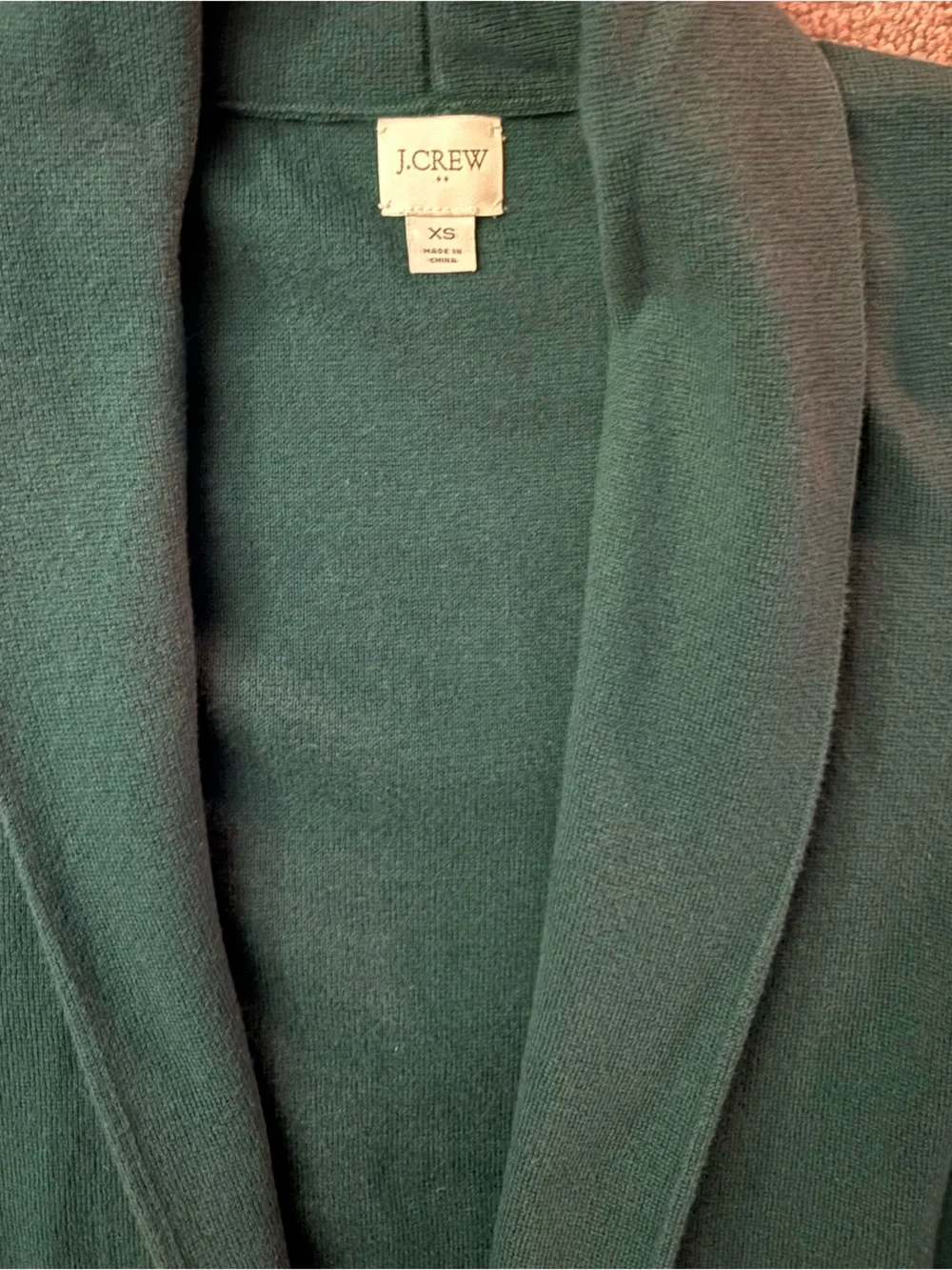 J. Crew Dark Green Open-Front Cardigan